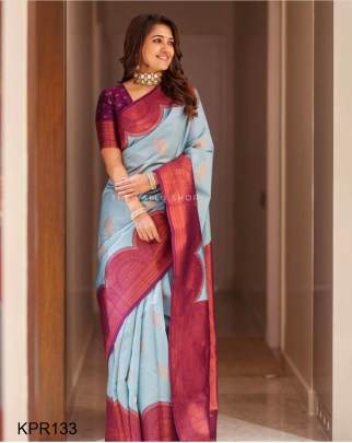 Sky Blue Vani  Bhojan Silk Saree KPR133 