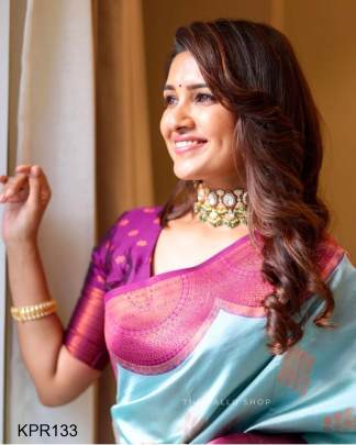 Sky Blue Vani  Bhojan Silk Saree KPR133