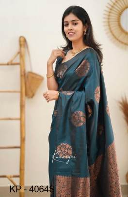 Sky Color South Special Dark Edition Soft Silk Saree Catalog KP4064