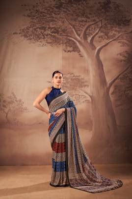 Soft elegance meets everyday grace in this beautifully printed poly mal cotton saree YNF7201NBL