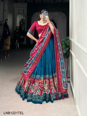 Teal Blue Twirling in tradition, shining in silkLNB1221TEL