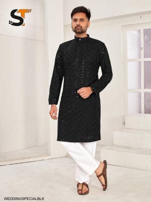 Traditional Chikan Work Kurta for all Beautiful Occasions in Black