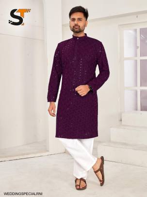 Traditional Chikan Work Kurta for all Beautiful Occasions in Rani