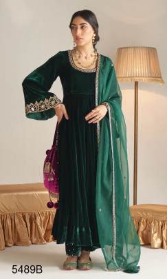 Tree Green Velvet Designer Suit RTC 5489