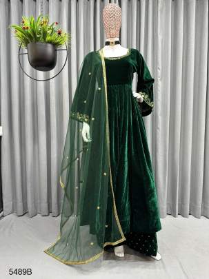 Tree Green Velvet Designer Suit RTC 5489