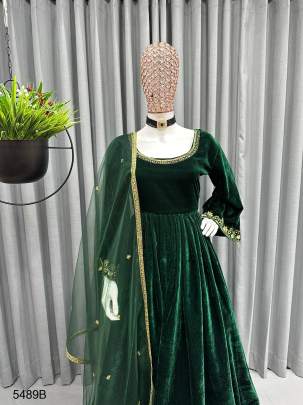 Tree Green Velvet Designer Suit RTC 5489