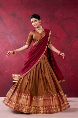 Twirl your fashion fervour with this celebrational and vibrant lehenga in promising color reflects interesting amalgamation of traditional heritage LN