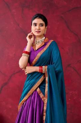 Twirl your fashion fervour with this celebrational and vibrant lehenga in promising color reflects interesting amalgamation of traditional heritage.