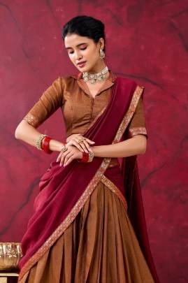 Twirl your fashion fervour with this celebrational and vibrant lehenga in promising color reflects interesting amalgamation of traditional heritage LN