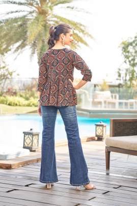 Urban Ajrakh Tunic Trendy  Printed for Daily Wear Comfort & Smart Look