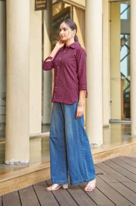 Urban Long Shirt  Wine Trendy Printed Shirt For Daily Wear Comfort   Casual Look