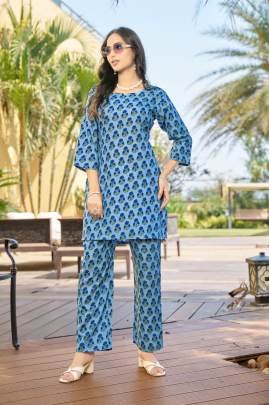 Urban Summer Cord-Set Blue Trendy Casual Cord-Set Style For Summer Comfort