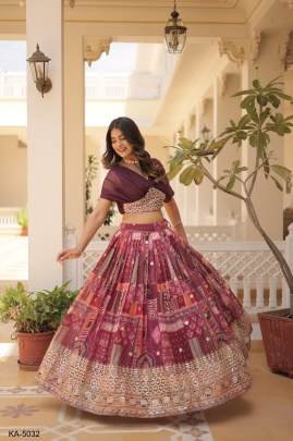 WINE LEHENGA CHOLI COLLECTIONS 2025 KA 5032WNE