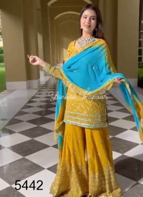 Yellow Designer Sharara Suit RTC-5442 