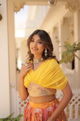 YELLOW LEHENGA CHOLI COLLECTIONS 2025 KA 5032YEL