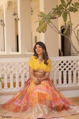 YELLOW LEHENGA CHOLI COLLECTIONS 2025 KA 5032YEL
