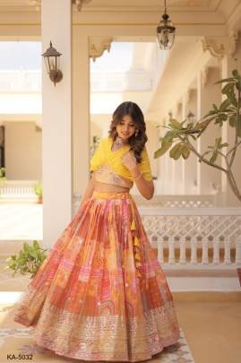 YELLOW LEHENGA CHOLI COLLECTIONS 2025 KA 5032YEL
