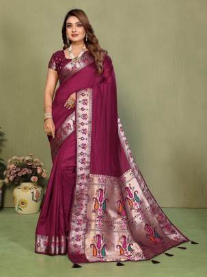 ZUMKHA It’s Time To Release Few More Handpicked Gala Pallu Paithani Silk Sarees Exclusively From Us  In Navy Maroon Colour