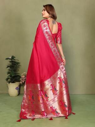 ZUMKHA It’s Time To Release Few More Handpicked Gala Pallu Paithani Silk Sarees Exclusively From Us  In Red Colour