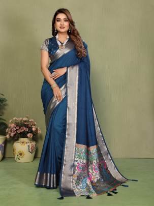 ZUMKHAIt’s Time To Release Few More Handpicked Gala Pallu Paithani Silk Sarees Exclusively From Us  In Navy Blue Colour